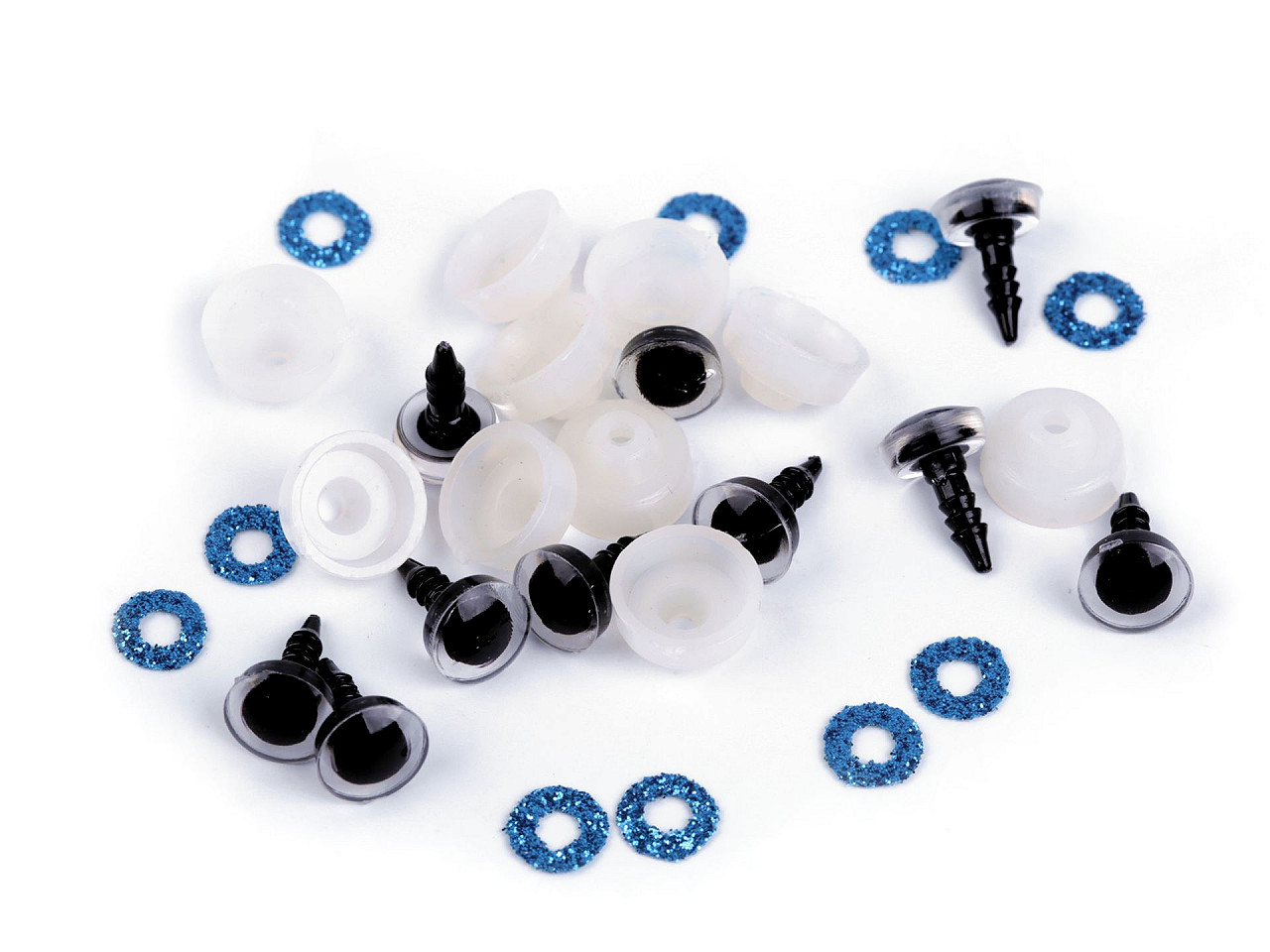 Augen mit glitter und sicherung ø 10 mm - Gold (50 Sets)