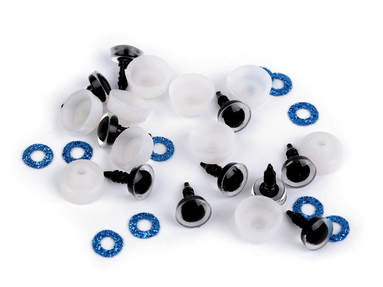 Augen mit glitter und sicherung ø 10 mm - Gold (50 Sets)
