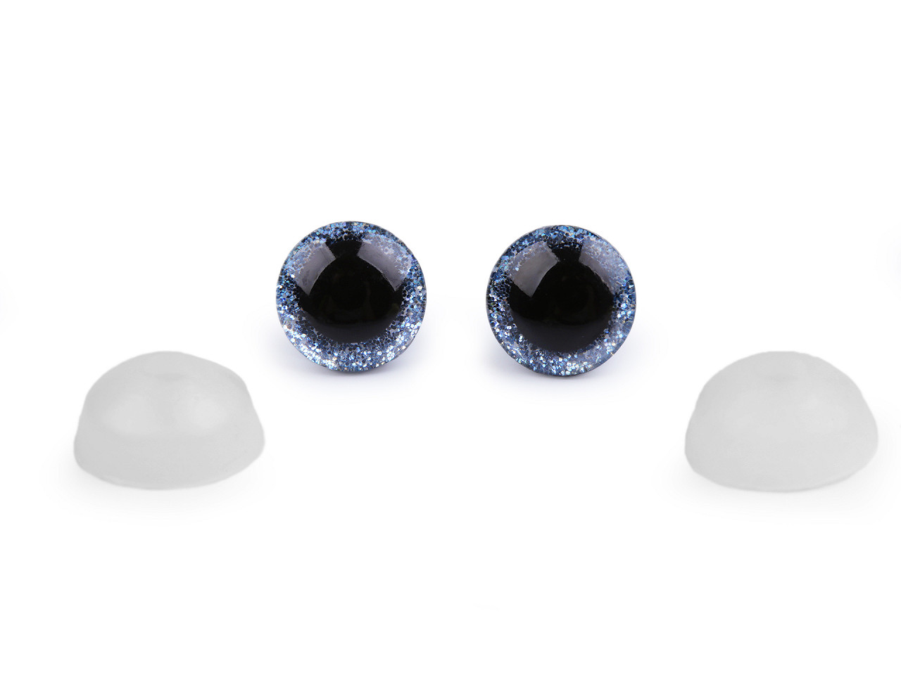 Augen mit glitter und sicherung ø 12 mm - Babyrosa (50 Sets)