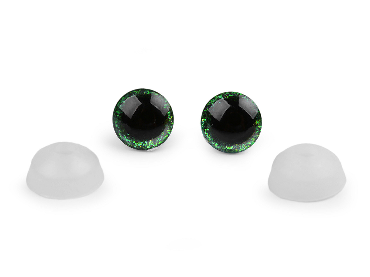 Augen mit glitter und sicherung ø 12 mm - Babyrosa (50 Sets)