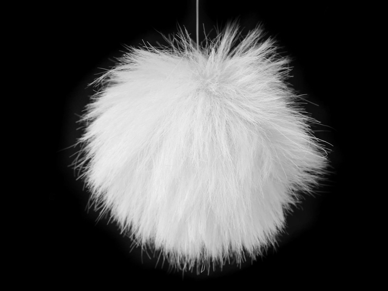 Fellbommel mit schlaufe ø 8 cm - Hell-grau (1 Stück)