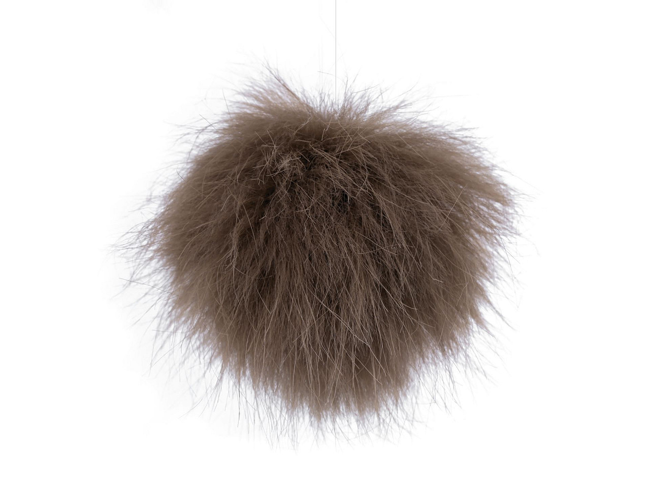 Fellbommel mit schlaufe ø 8 cm - Hell-grau (1 Stück)