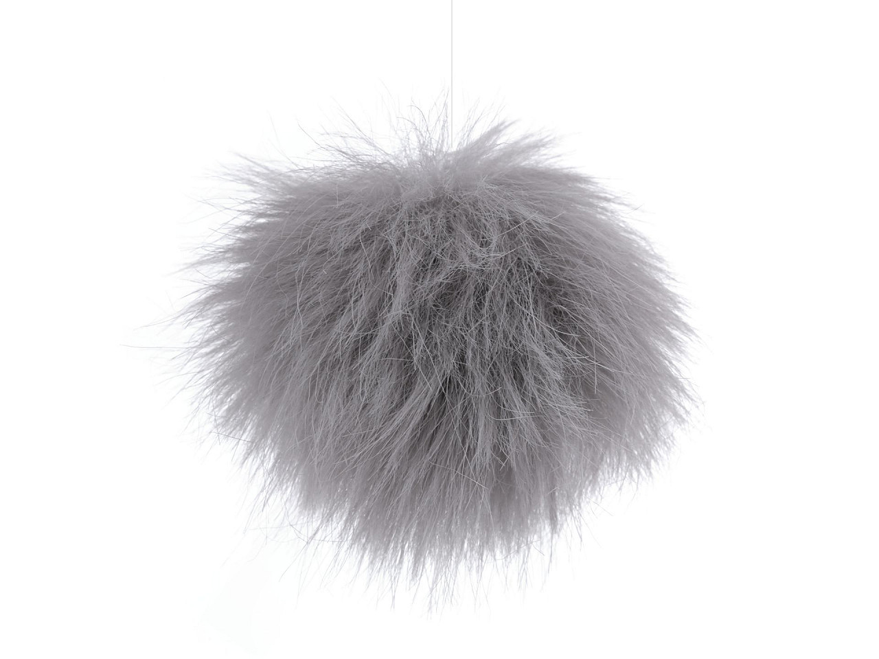 Fellbommel mit schlaufe ø 8 cm - Hell-grau (1 Stück)