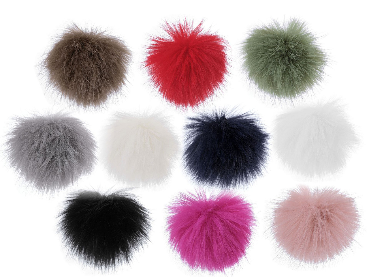 Fellbommel mit schlaufe ø 8 cm - Hell-grau (1 Stück)