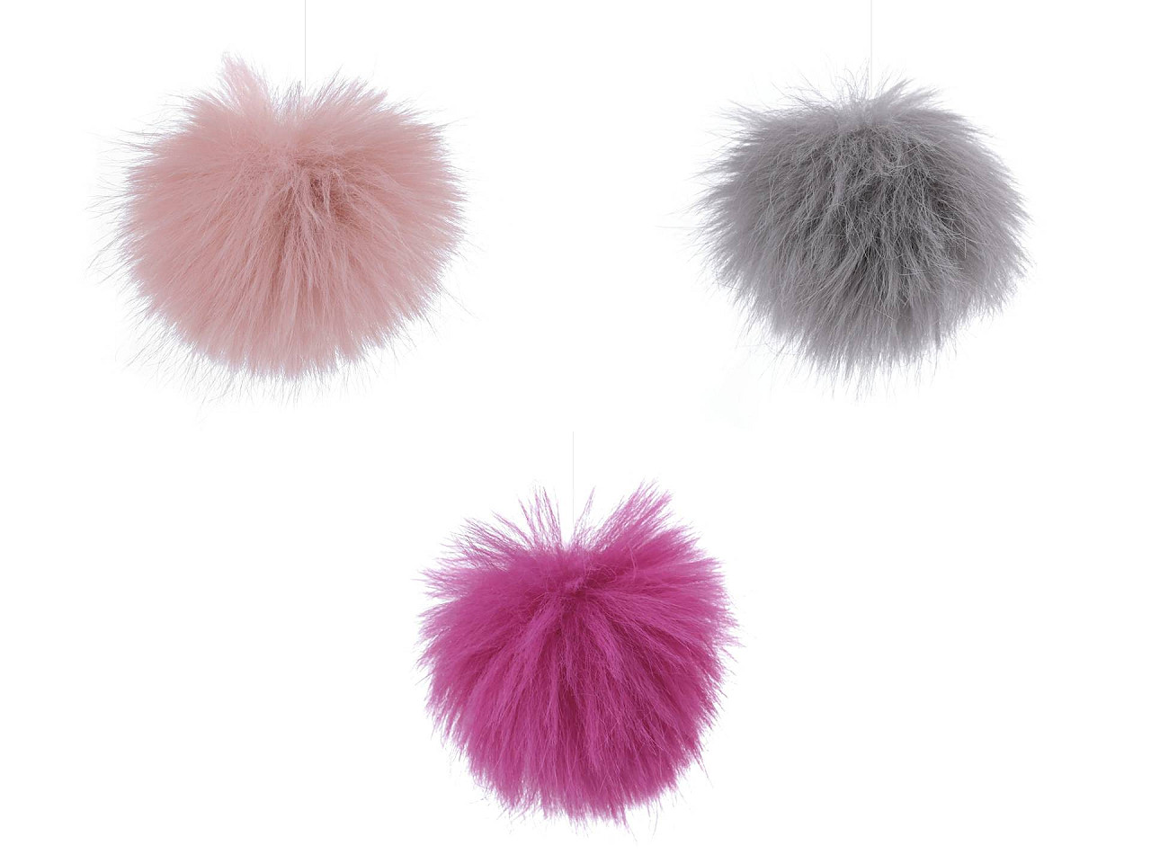 Fellbommel mit schlaufe ø 8 cm - Hell-grau (1 Stück)