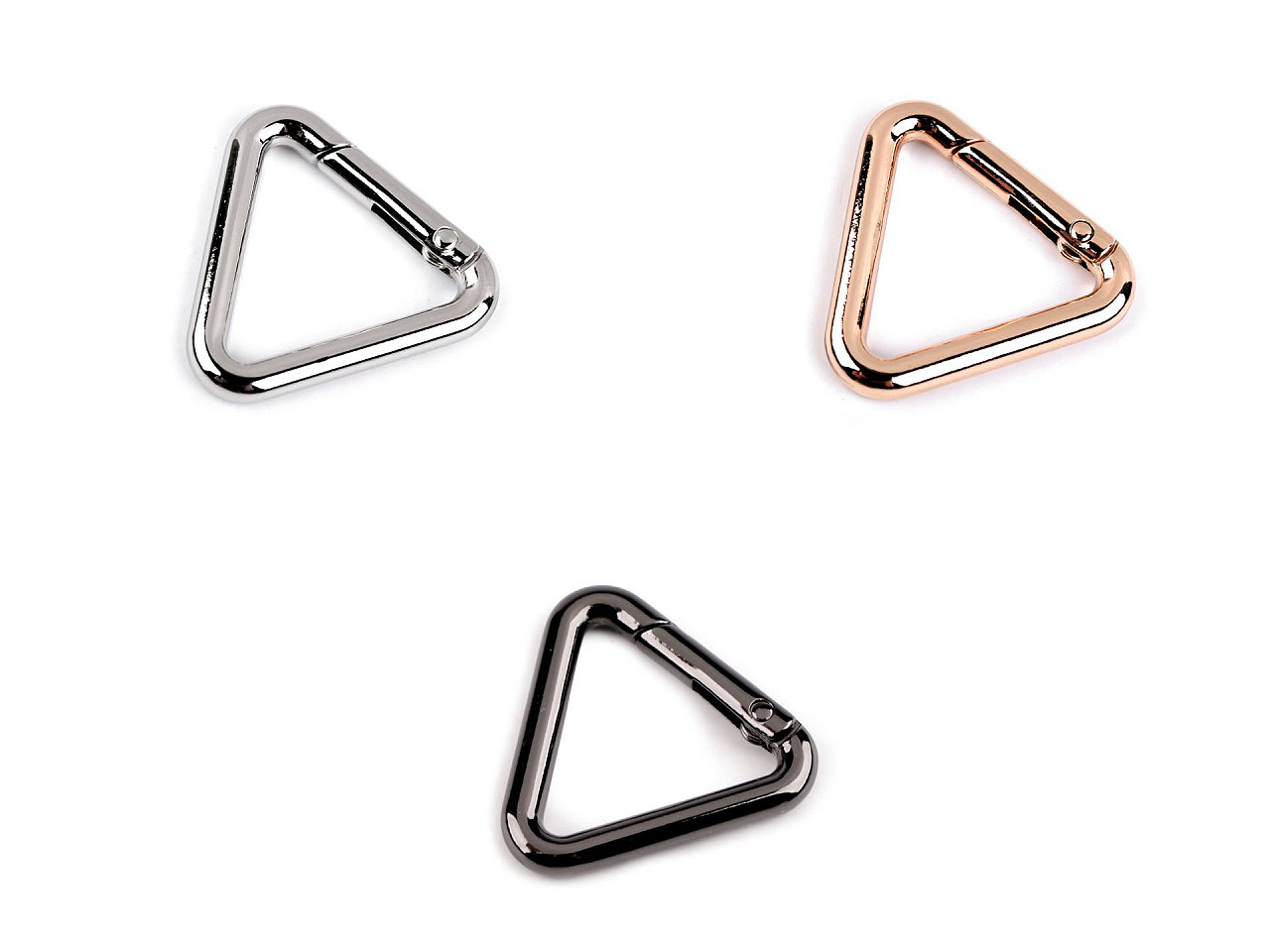 Karabiner dreieck, durchzug 25 mm - Rosagold (10 Stücke)