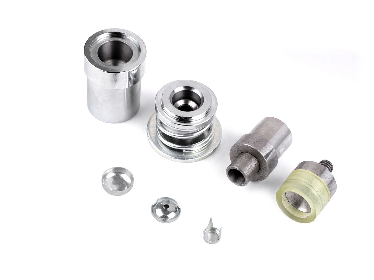 Set aufsätze zum beziehen von kappenknöpfen - Nickel (1 Set)