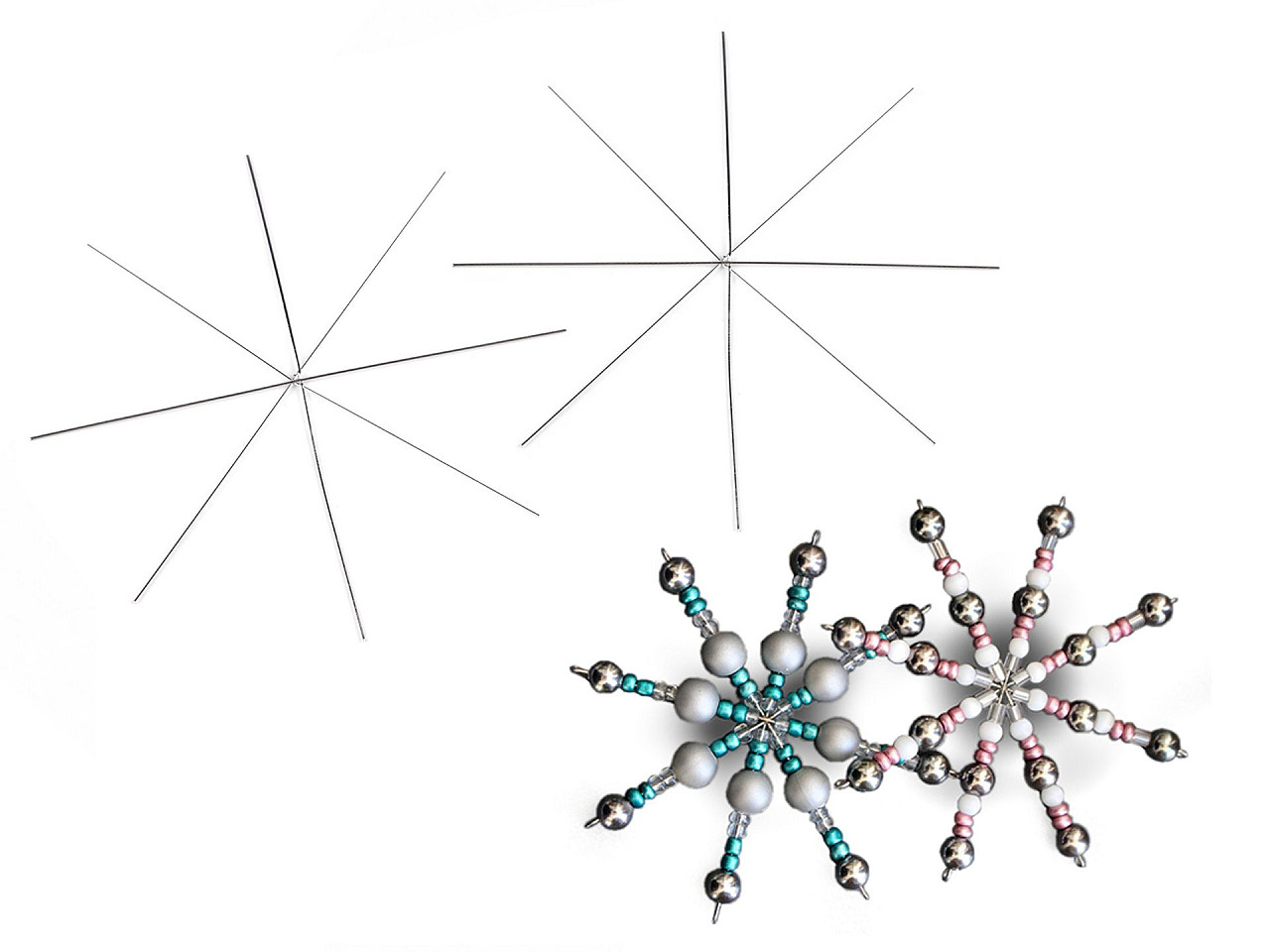 Weihnachtsstern/schneeflocke – drahtbasis für perlenarbeit, ø 12 cm - Platine (5 Stücke)