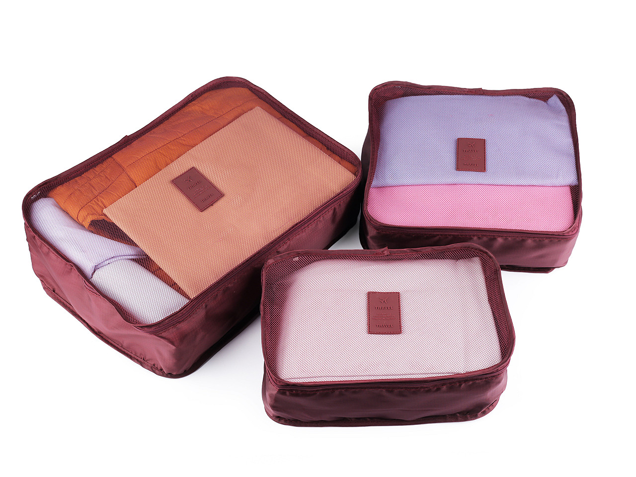 Set kofferorganizer, 6 stk. - Pink (1 Set)