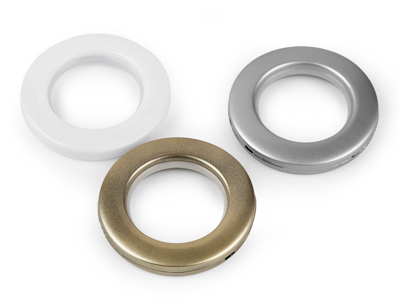 Click-öse für gardinen und vorhänge, innen-ø 42 mm - Weiß (10 Sets)