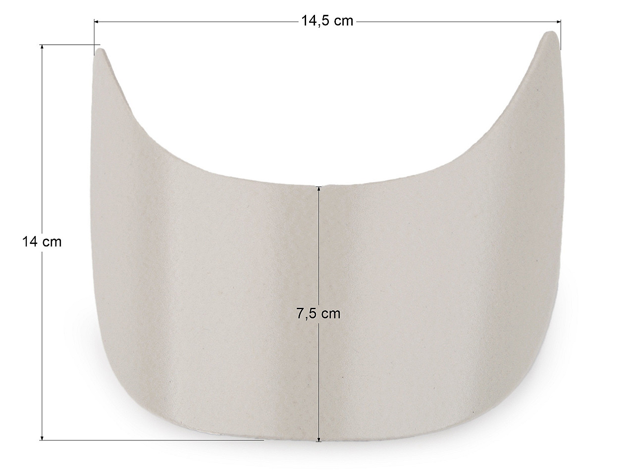 Mützenschirm – rohling, breite 75 mm - Grau-creme (5 Stücke)