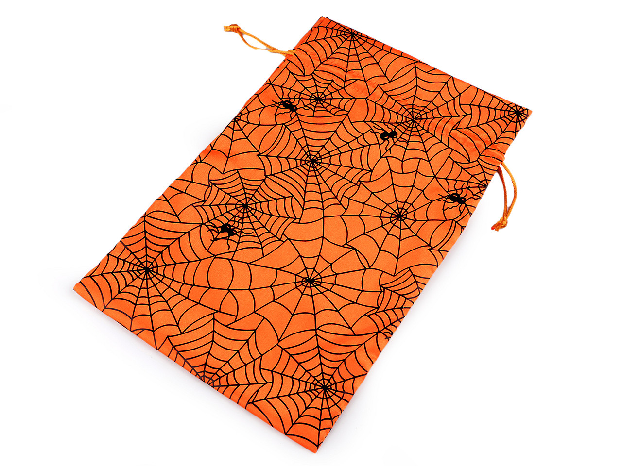 Geschenkbeutel spinnennetz/halloween, 20 x 31 cm, satin - Schwarz (10 Stücke)