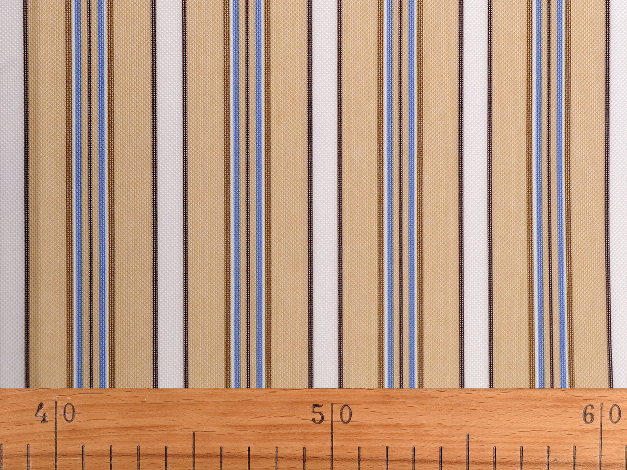 Kinderwagen-stoff 600d streifen mit pvc-behandlung - Créme (1 Meter)