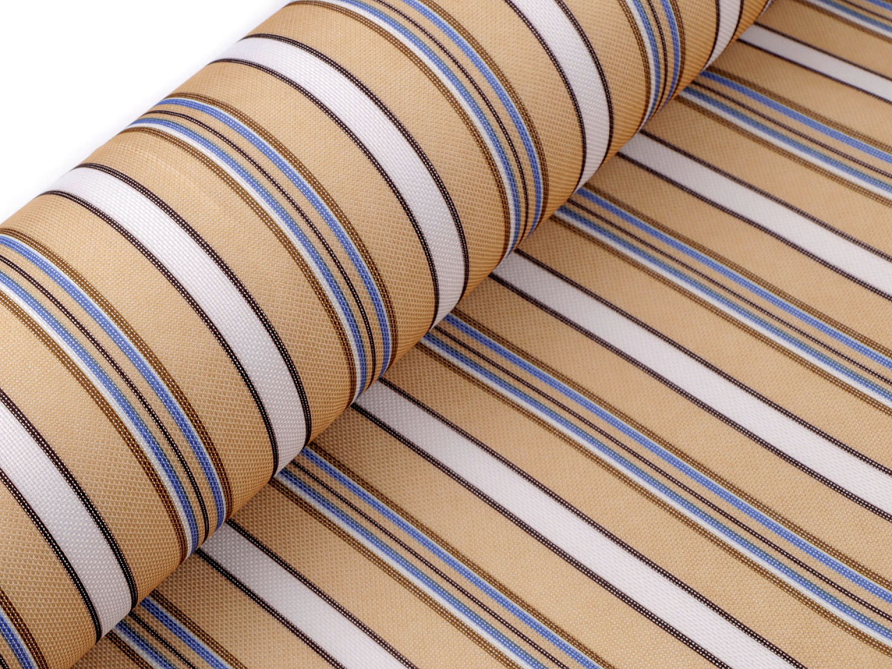 Kinderwagen-stoff 600d streifen mit pvc-behandlung - Créme (1 Meter)