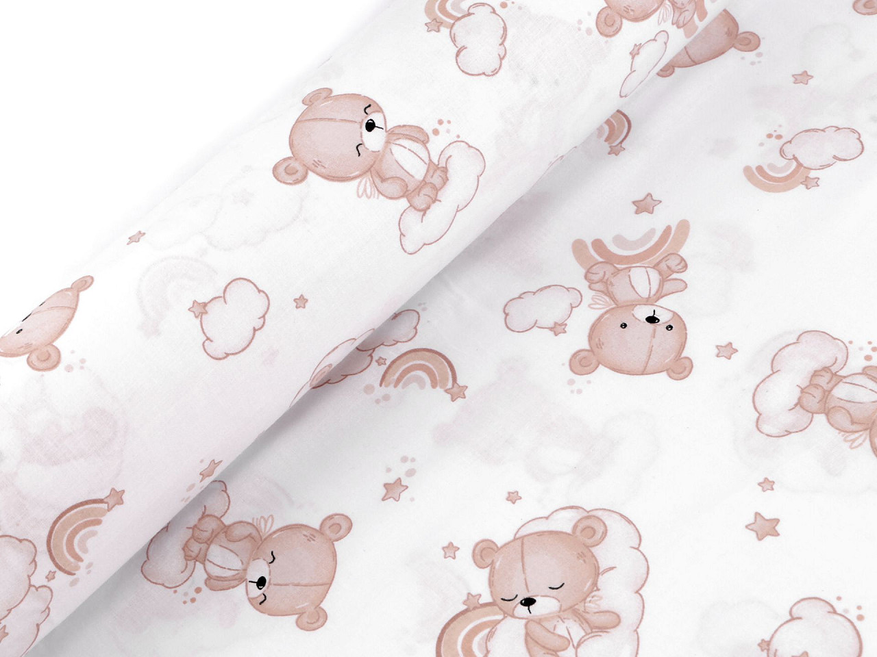 Baumwollstoff/leinen bärchen - Hellbeige (1 Meter)