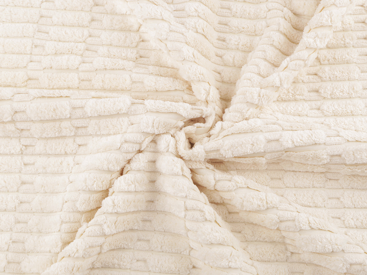 Dekostoff mit 3d-plüschstruktur - Beige (1 Meter)