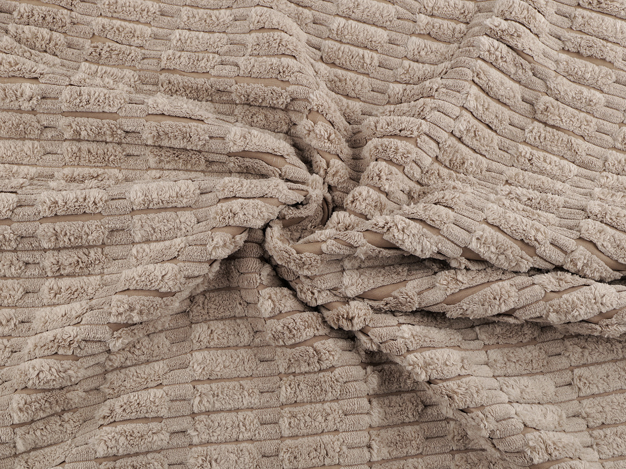 Dekostoff mit 3d-plüschstruktur - Beige (1 Meter)