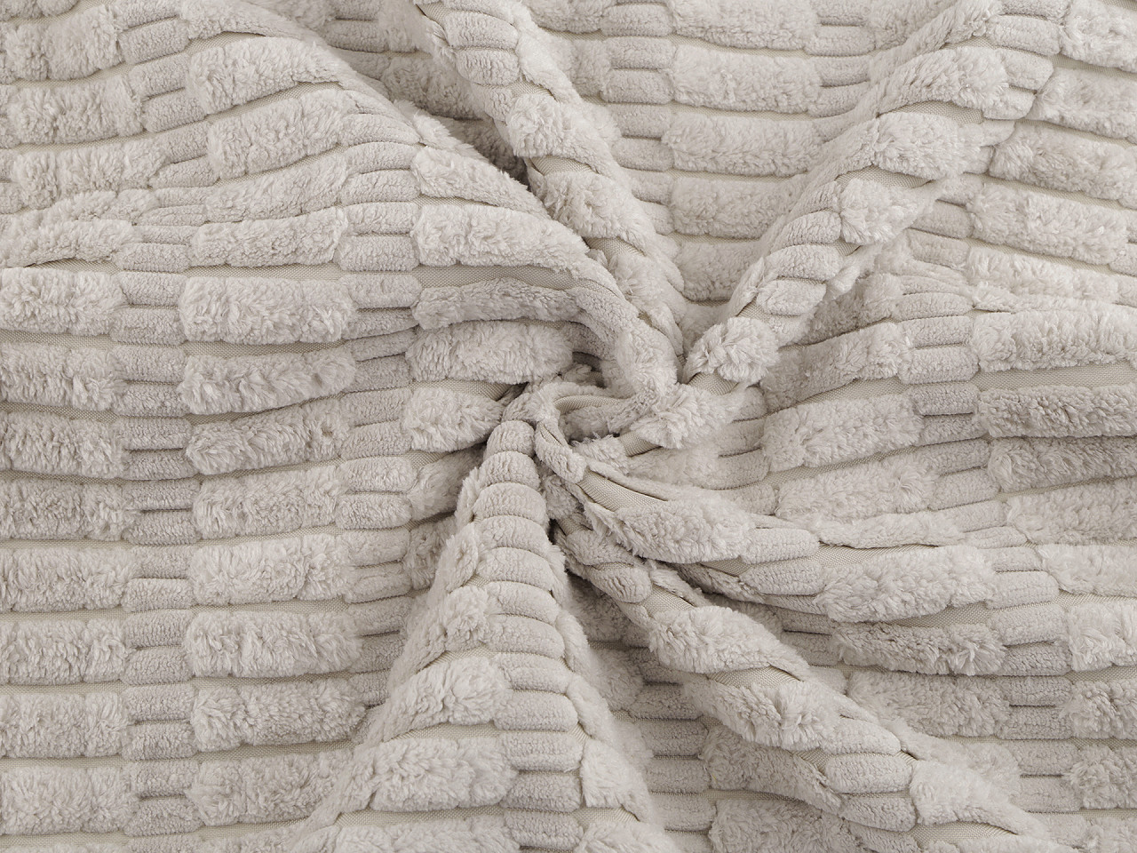 Dekostoff mit 3d-plüschstruktur - Beige (1 Meter)