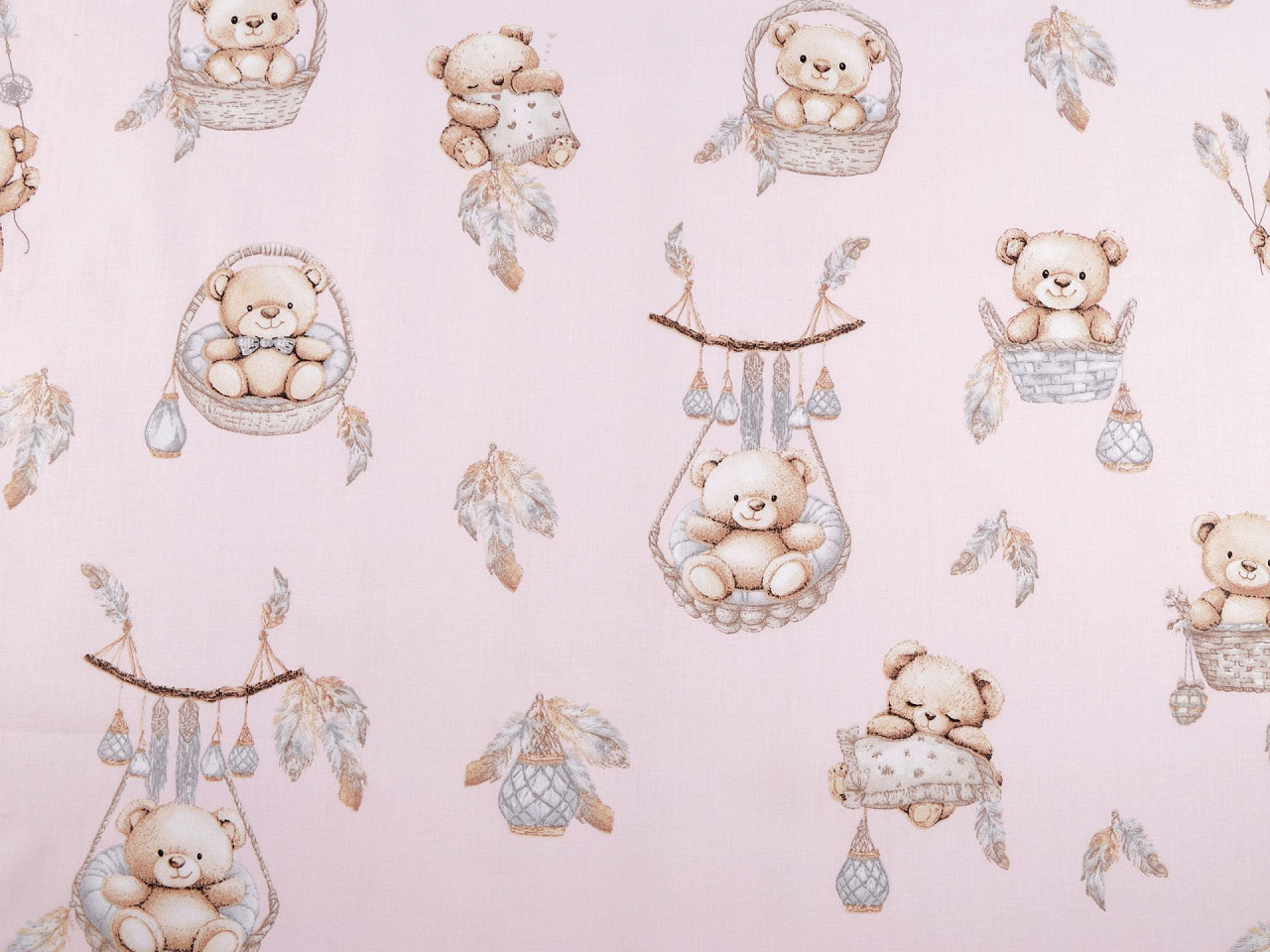 Baumwollstoff/leinwand bärchen - Eisblau (1 Meter)