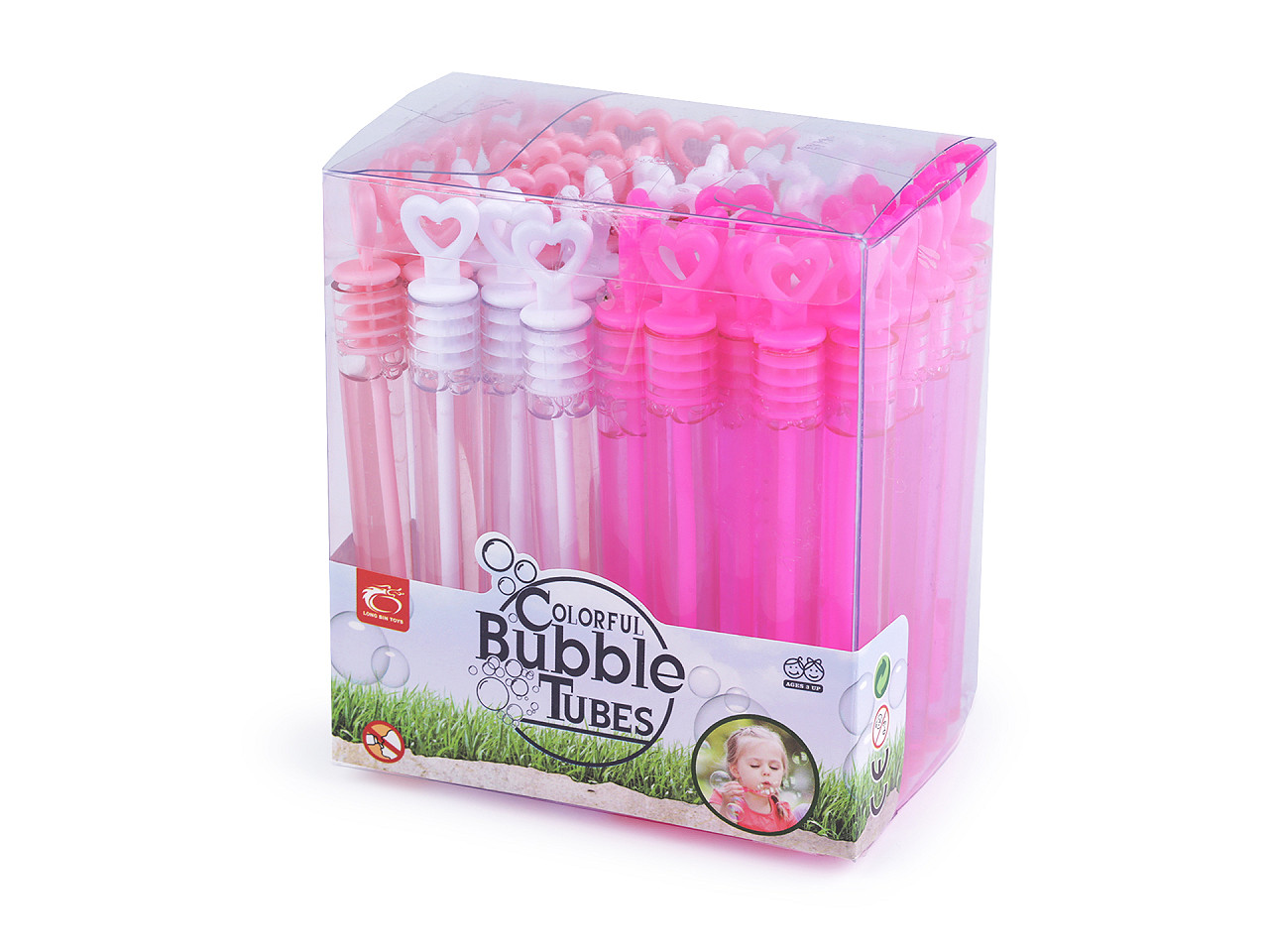 Seifenblasenröhrchen für hochzeit, herz - Mix (48 Stücke)