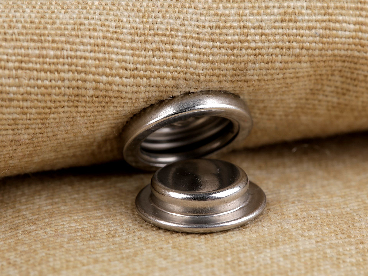 Doppelseitige metalldruckknöpfe für dicke stoffe, ø 15 mm, edelstahl - Nickel (50 Sets)