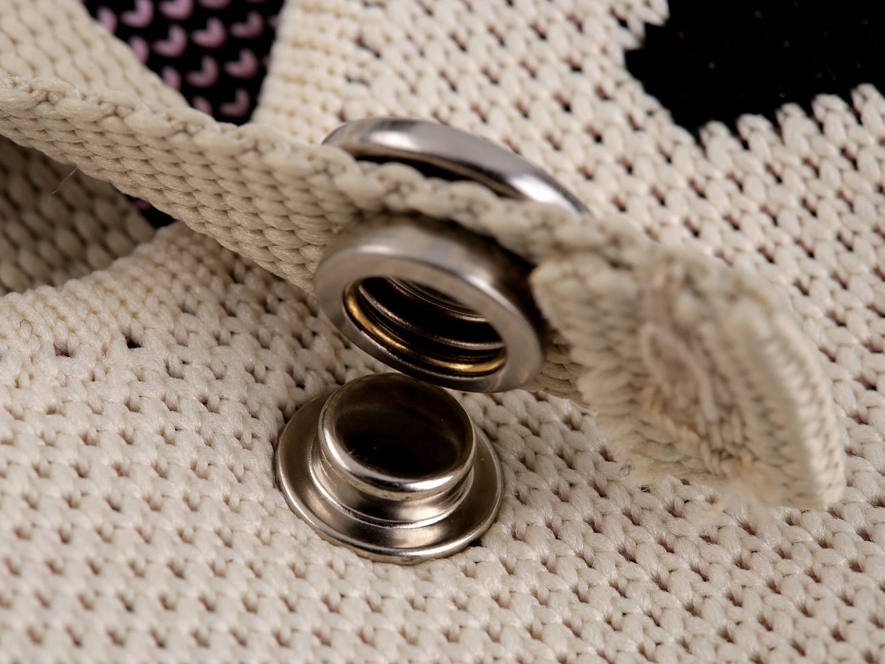 Doppelseitige metalldruckknöpfe für dicke stoffe, ø 15 mm, edelstahl - Nickel (50 Sets)