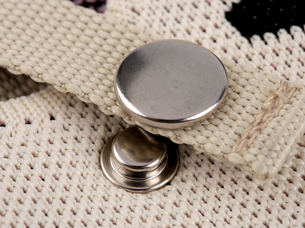 Doppelseitige metalldruckknöpfe für dicke stoffe, ø 15 mm, edelstahl - Nickel (50 Sets)