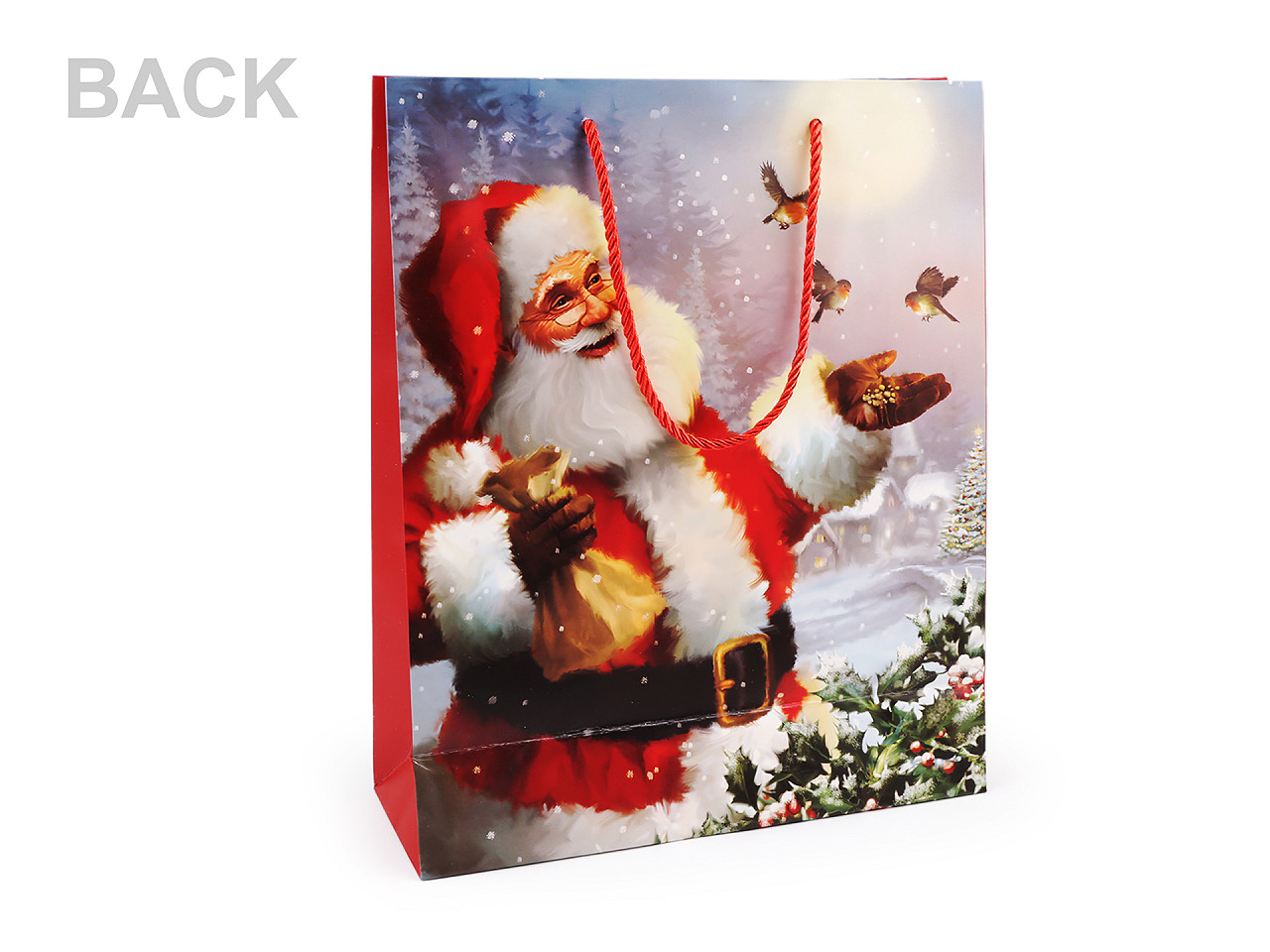 Weihnachts-geschenktasche mit glitzer - Rot (3 Stücke)