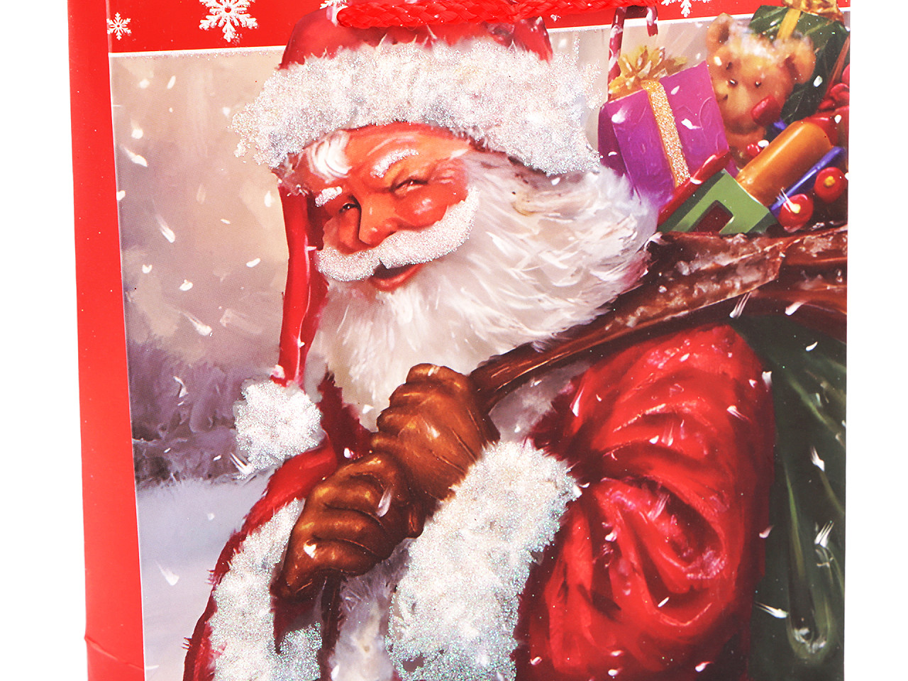 Weihnachts-geschenktasche mit glitzer - Rot (3 Stücke)