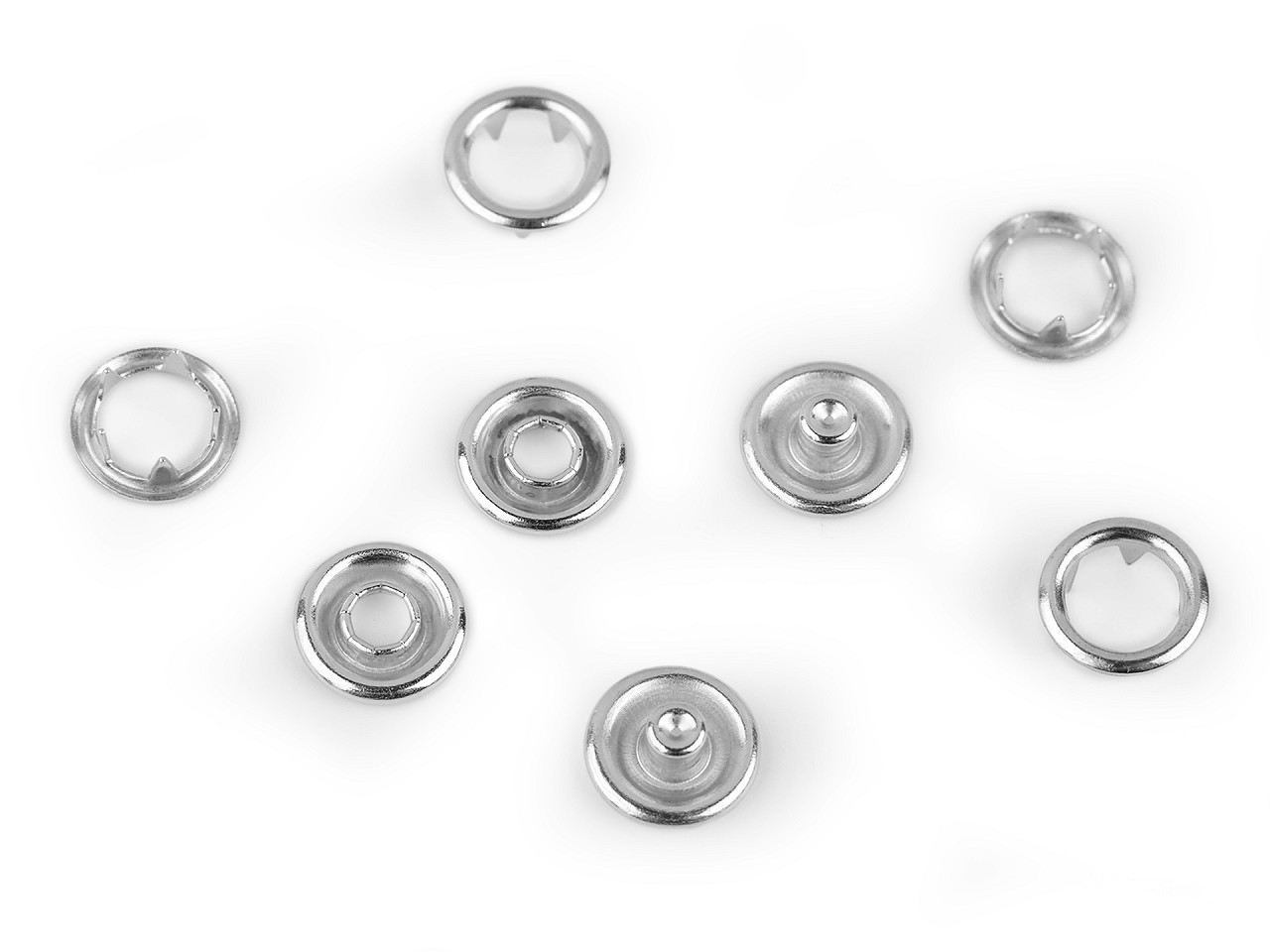 Roland baby druckknöpfe für dünne stoffe, ø 10 mm, lose - Nickel (50 Sets)