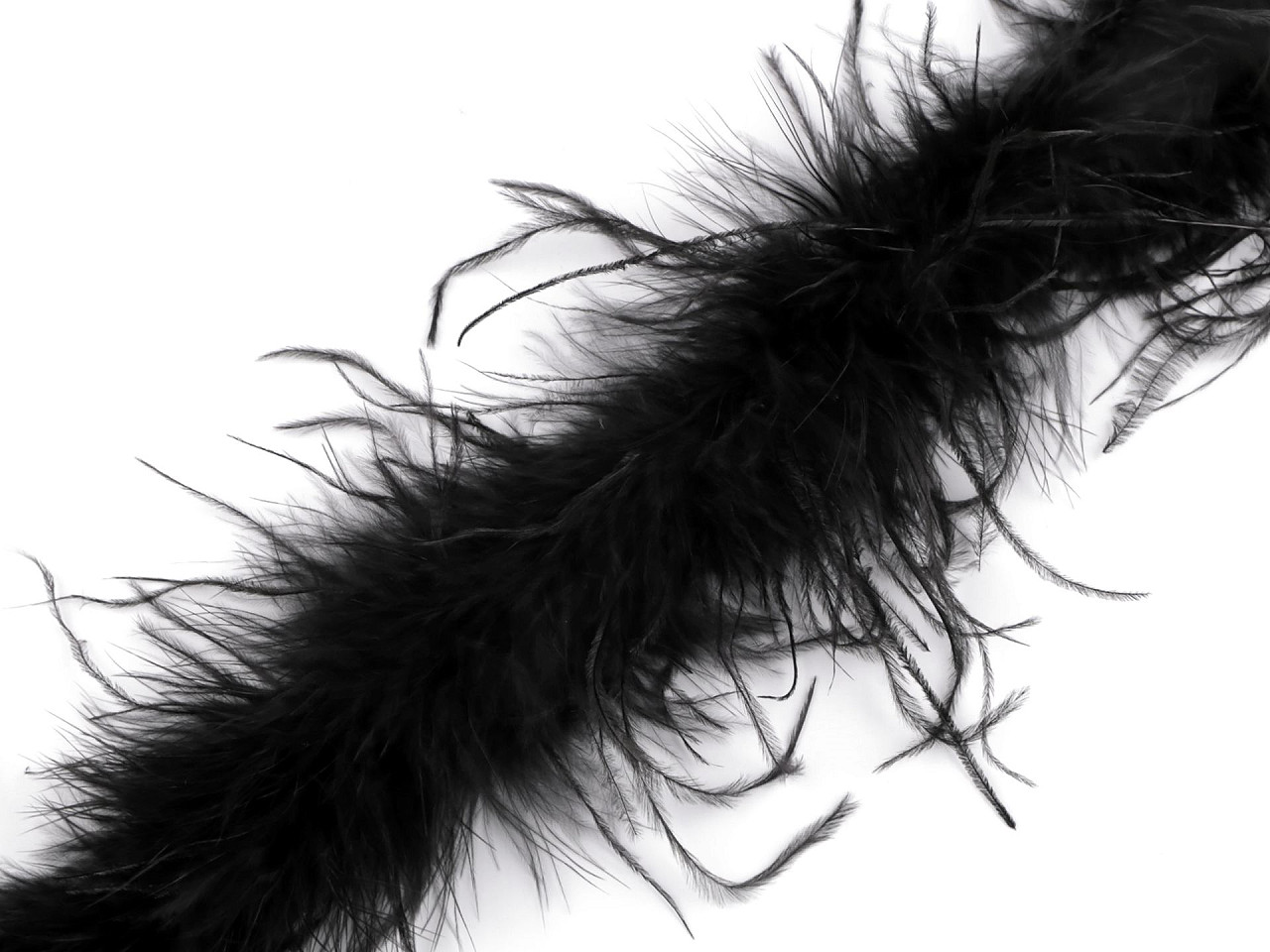 Boa – straußenfedern, 21–24 g, länge 1,8 m - Schwarz (1 Stück)