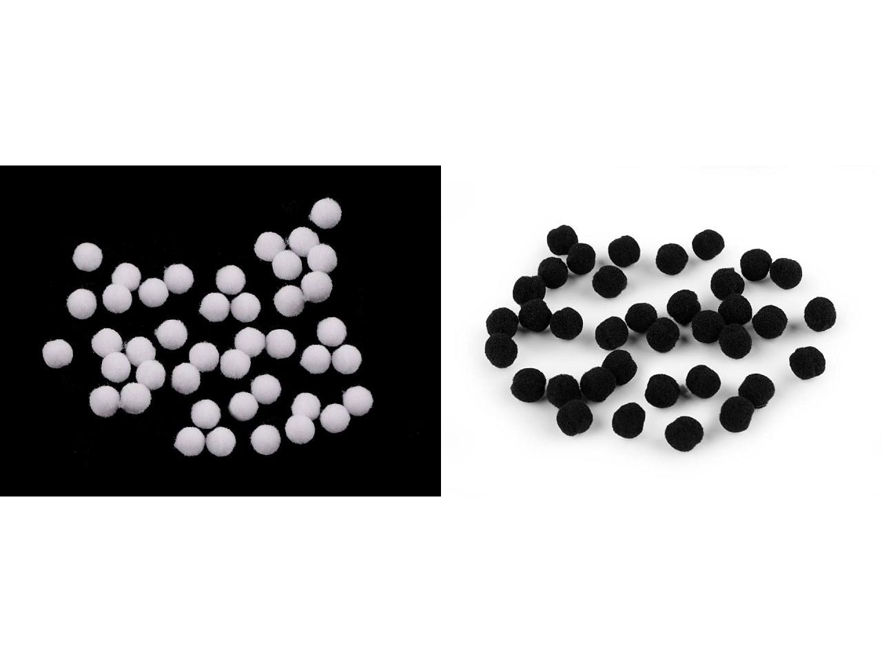 Mini-pompon, ø 8 mm - Schwarz (2000 Stücke)