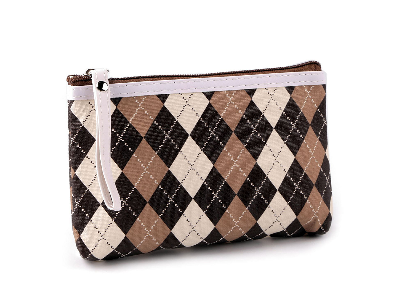 Kosmetiktasche/etui waschbar, 14 x 20 cm - Dunkelbeige (1 Stück)