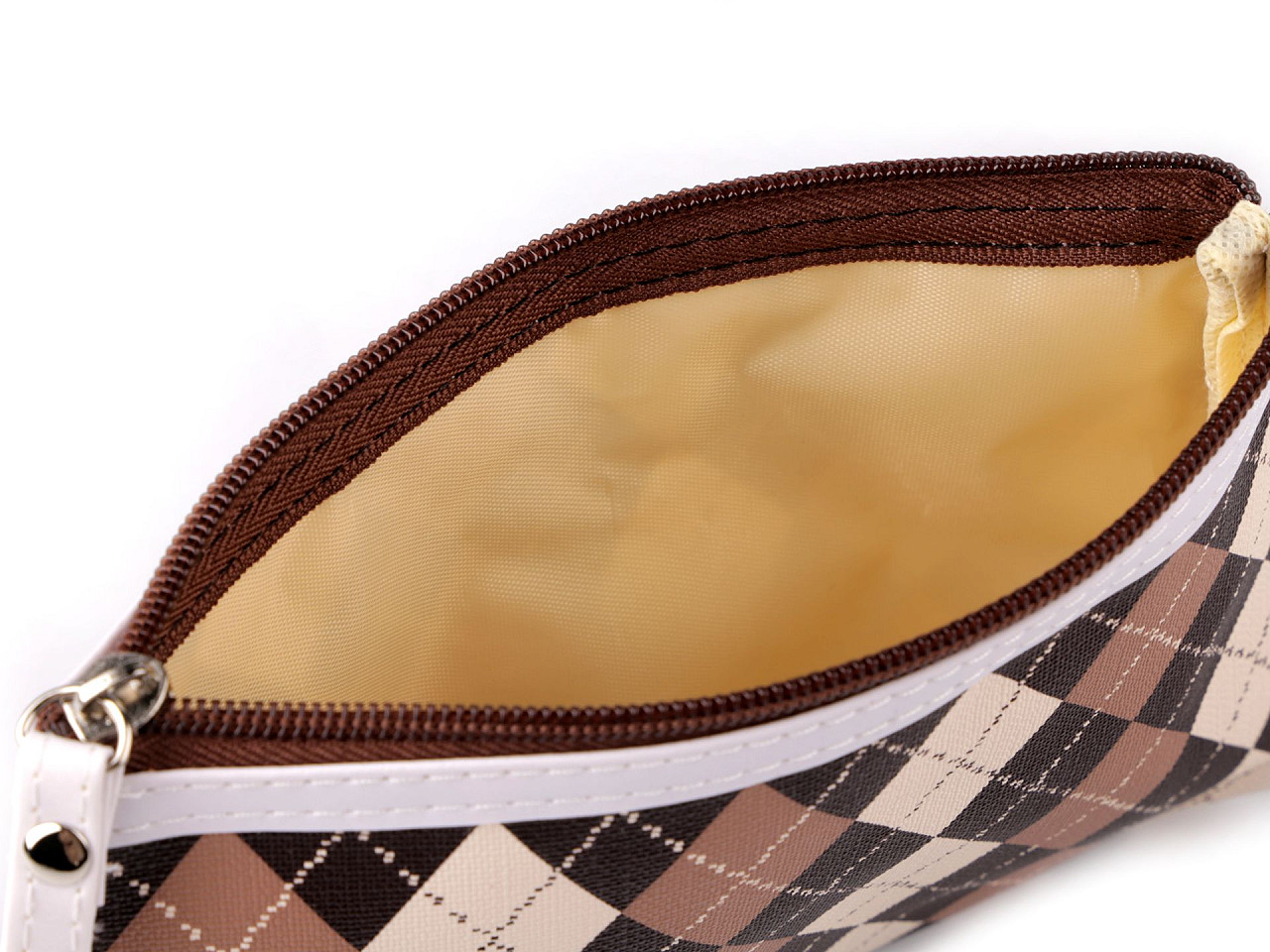 Kosmetiktasche/etui waschbar, 14 x 20 cm - Dunkelbeige (1 Stück)