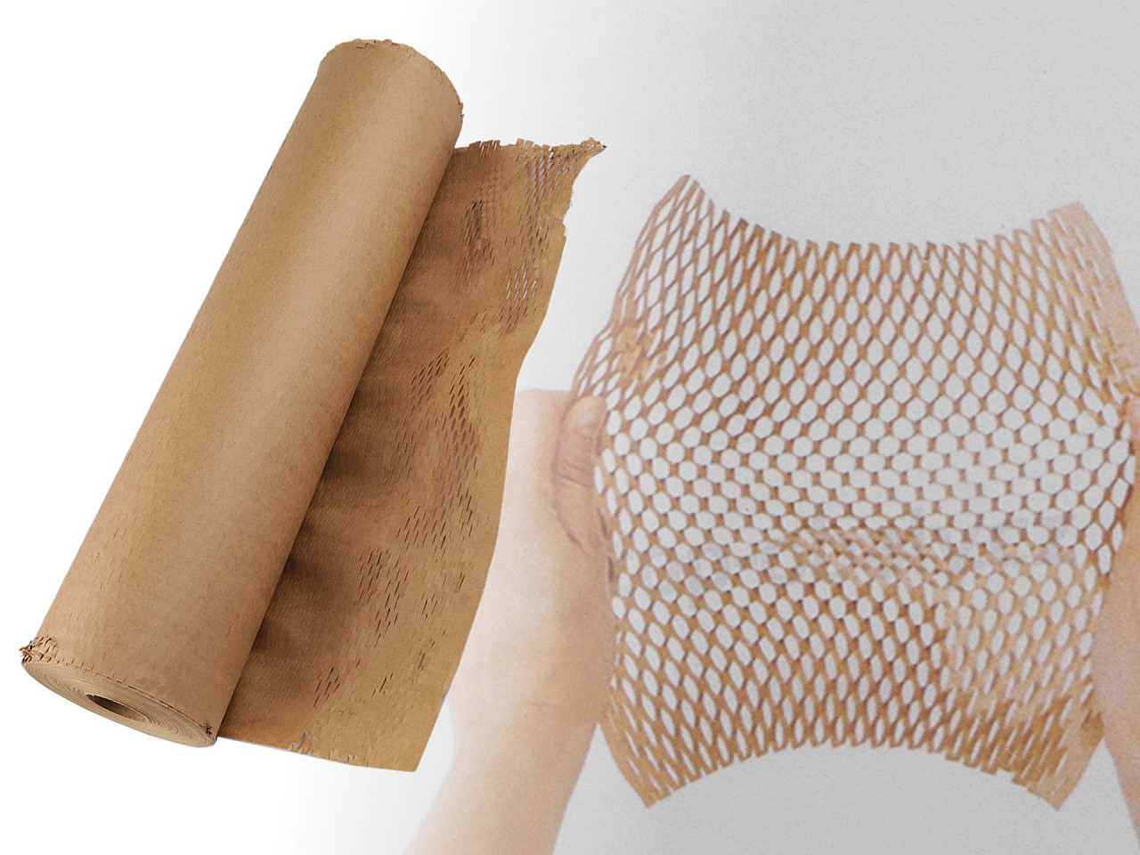 Wabenpapier/einwickelpapier ökologisch, breite 50 cm - Naturbraun (1 Stück)