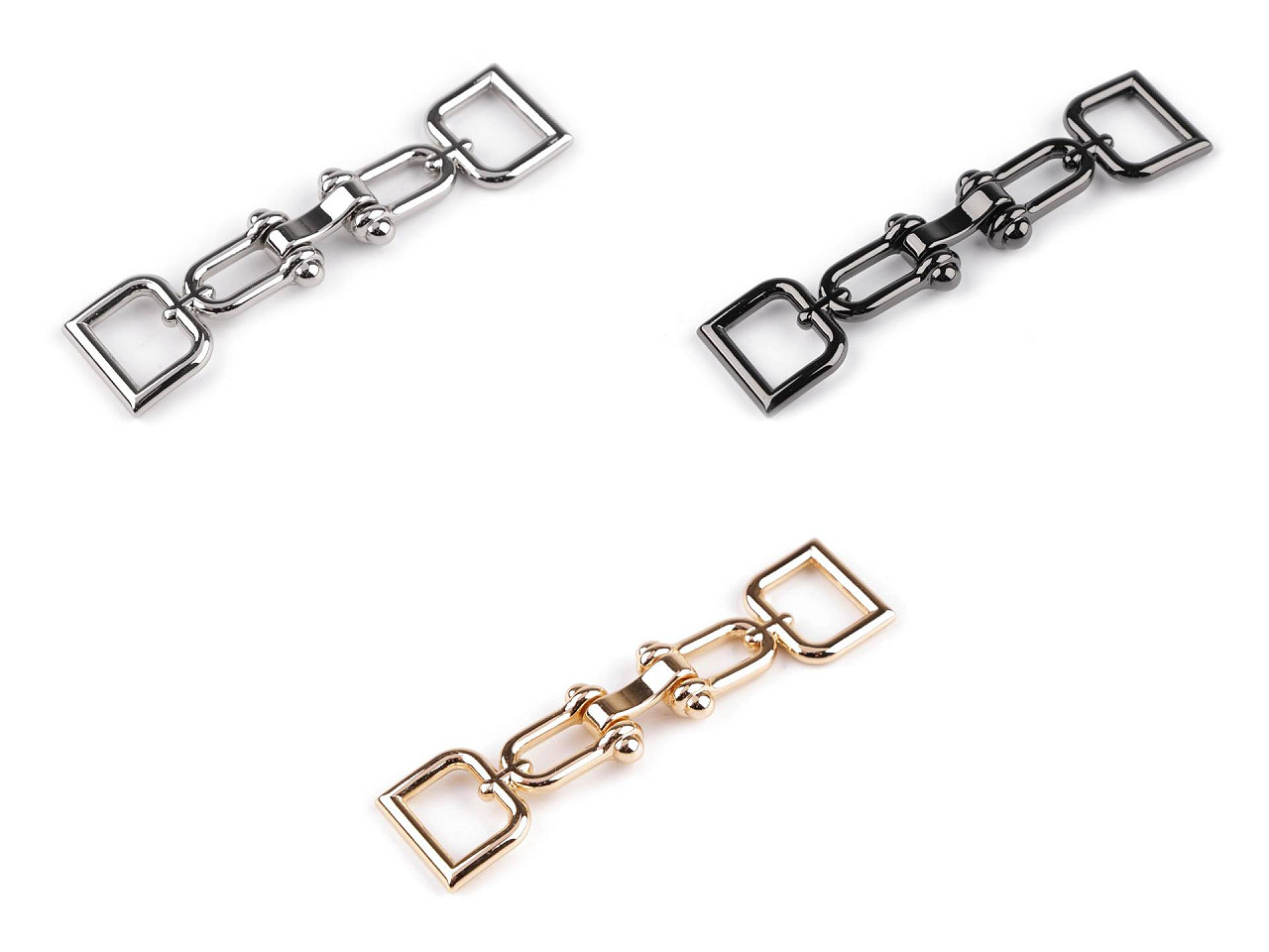 Dekorativer verschluss, durchzug 15 mm - Nickel (15 Paare)