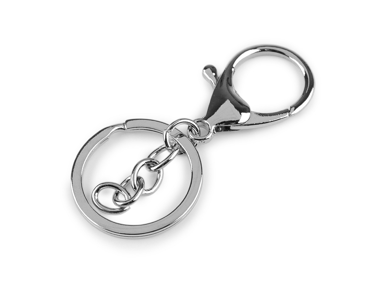 Karabiner mit schlüsselring und kette - Nickel (10 Stücke)