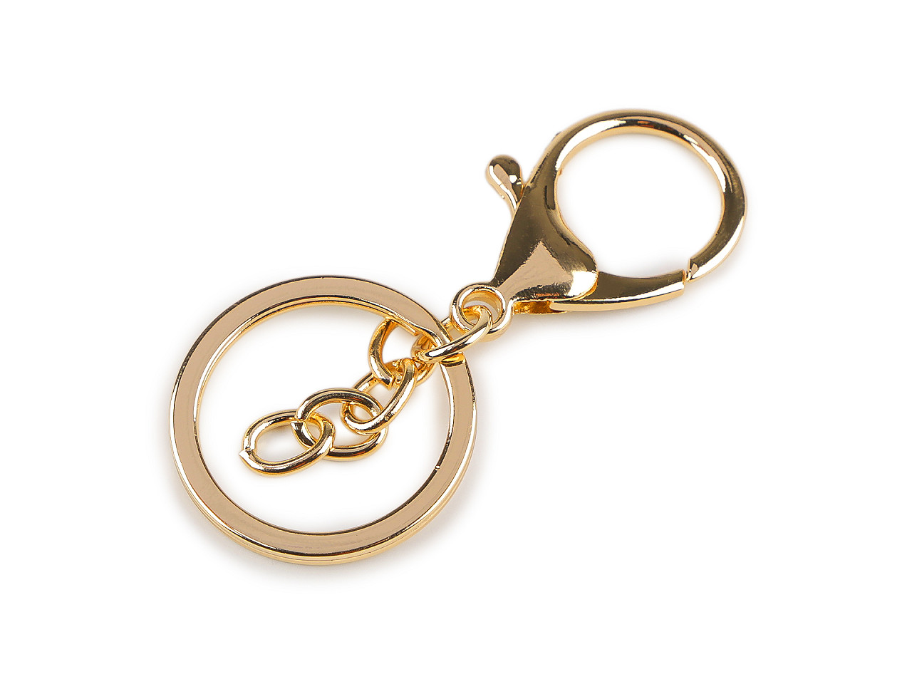 Karabiner mit schlüsselring und kette - Nickel (10 Stücke)